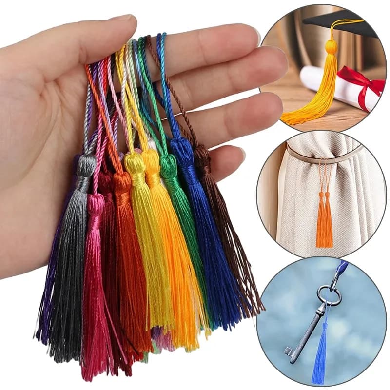 20 Pingentes Tassel Tasseis Franja Chaveiro 8cm Mix Cores Sortidas Artesanato Decoração DIY