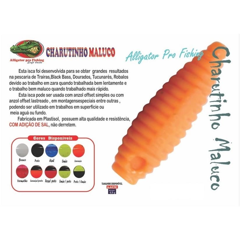 Isca Alligator Charutinho Maluco 5,6cm - 6,9g - 10und
