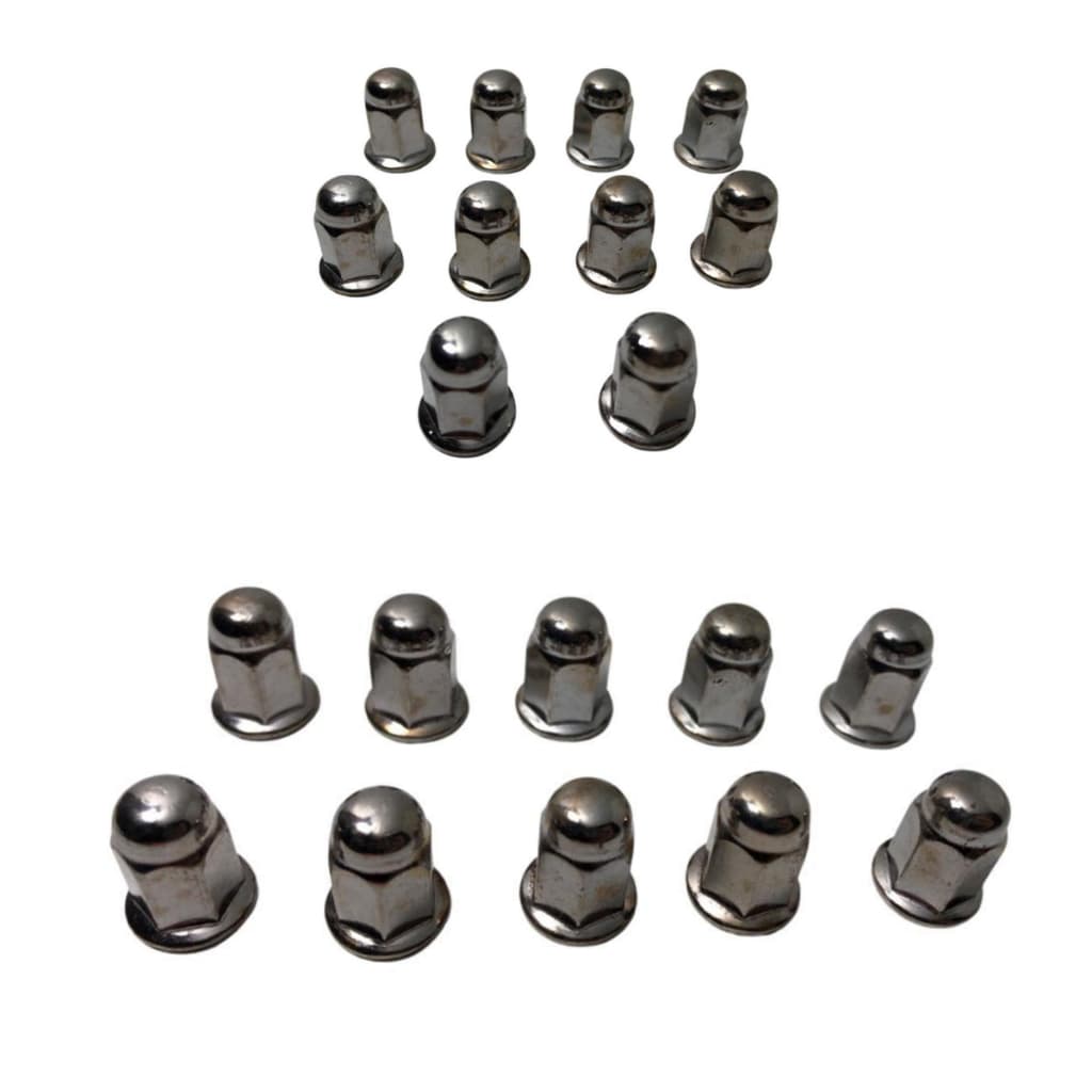 Kit 10 Porcas Cromada Cega M7 + 10 Porcas Cromada Cega M8 de Escapamento Moto CG Fan Titan Cbx Xre