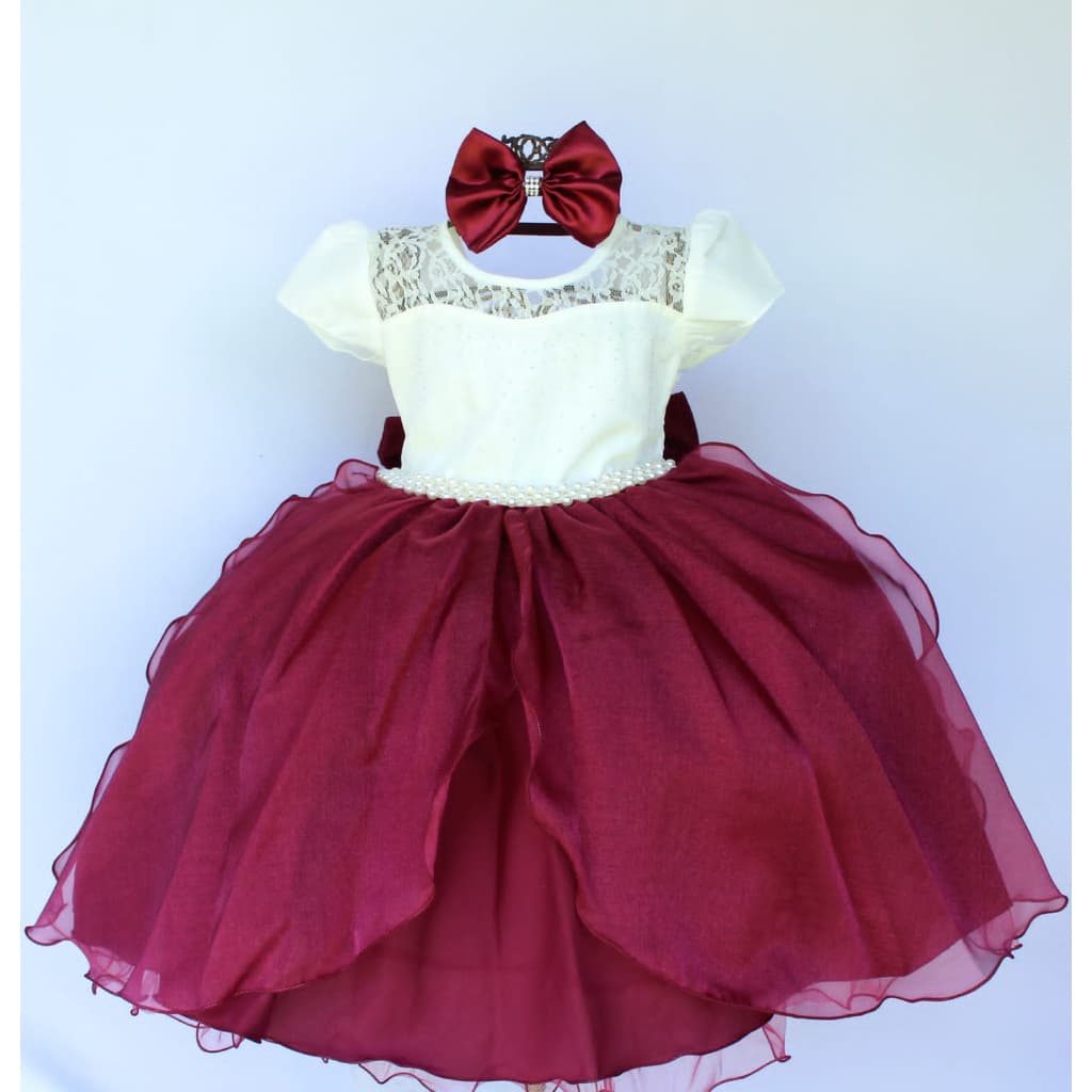 Vestido Infantil Juvenil Marsala Princesa Formatura Exclusividade