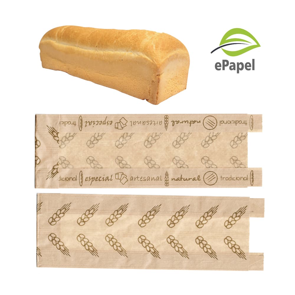 200 Saco Papel Kraft Com Janela Visor Transparente 14x41 Pão De Forma Sanfona Alta