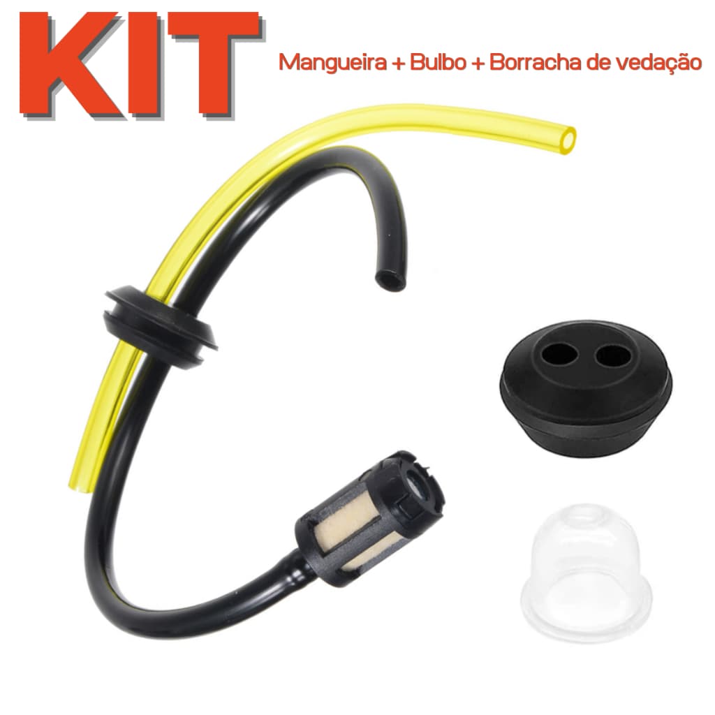 Kit Borracha De Vedação + Bulbo + Mangueira e Filtro