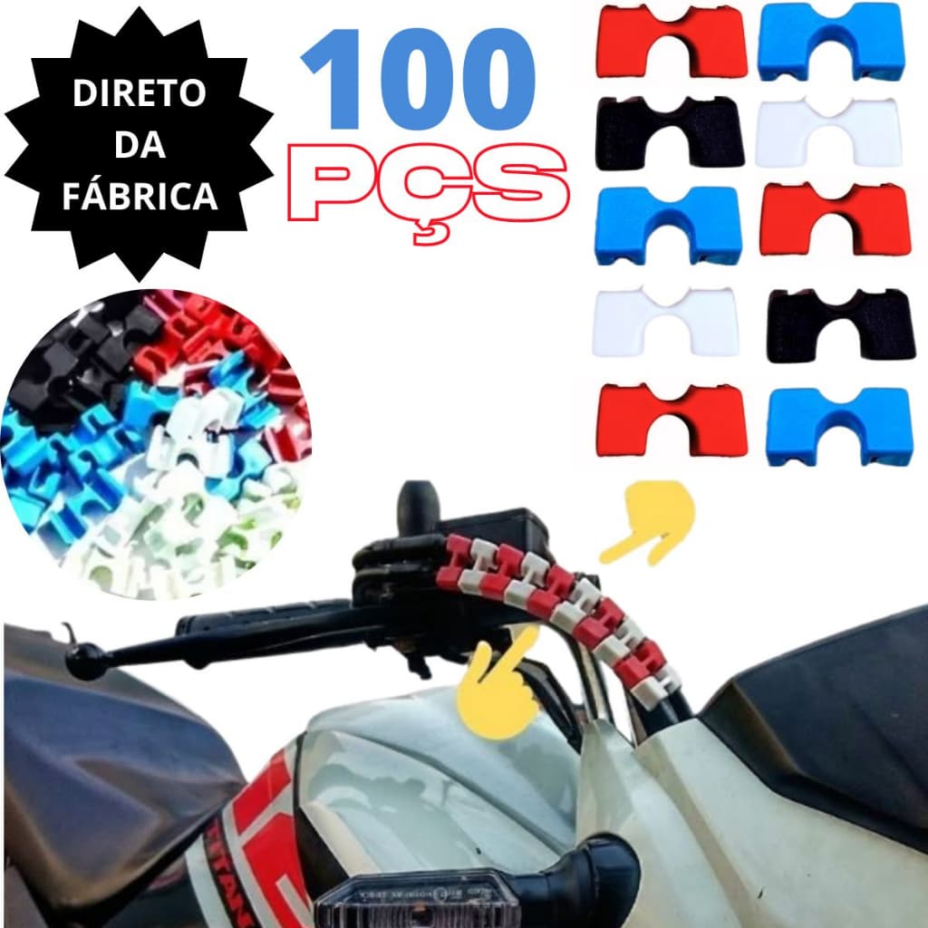 Enfeite Organizador Adaptador Cabos Moto E Bike 100pç Com Nf