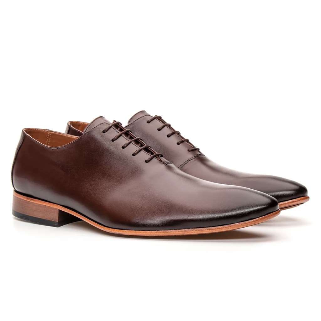 Sapato Social Masculino Wholecut Sola de Couro Conforto de Amarrar Bigioni