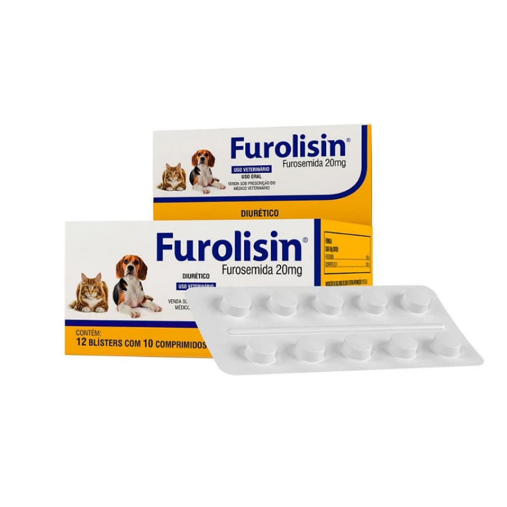 Furolisin Comprimido 20 mg com 10 Comp Diurético Vetnil