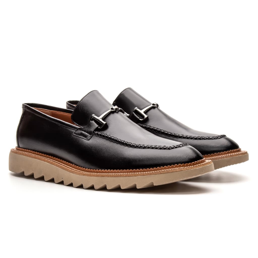 Sapato Masculino em Couro Conforto Mocassim Tratorado Moderno Lifestyle Bigioni
