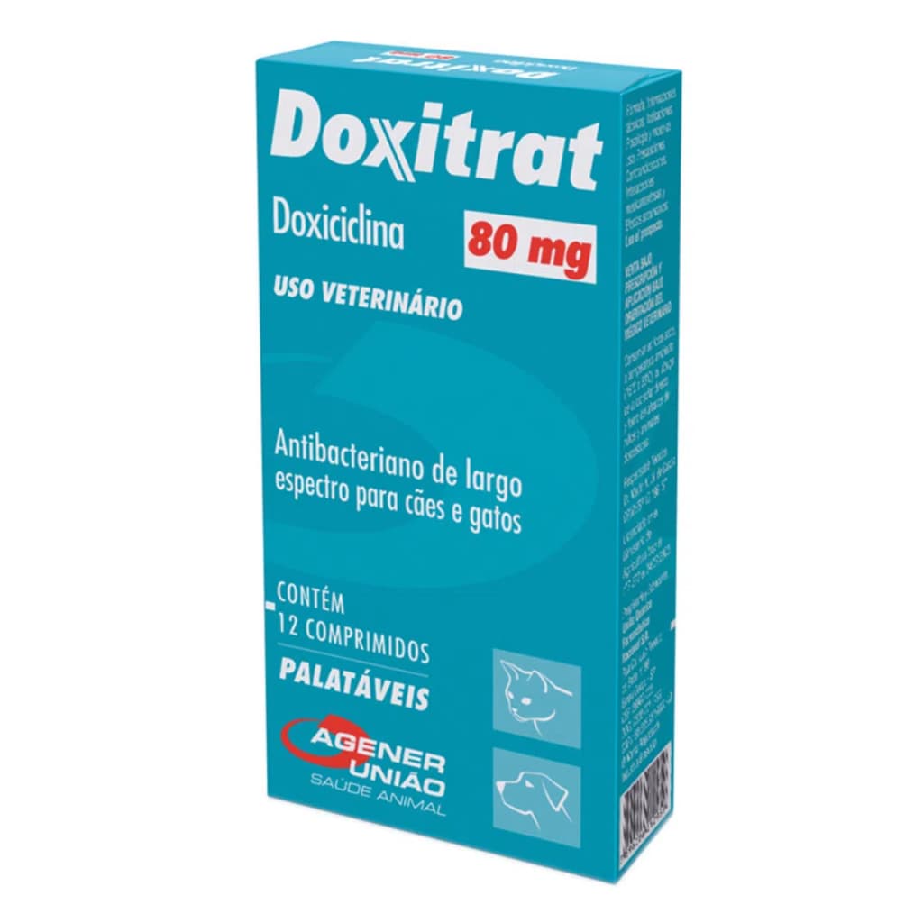 Antibiótico Doxitrat 80mg 24 Comprimidos Agener