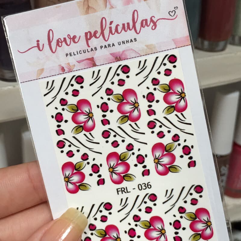Película de unha cartela com 12 adesivos FRL - 036  Adesivos,películas,unhas,nails art,unhas decoradas, decoração de unhas