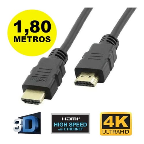 Cabo Hdmi 1,8 Metros Fullhd 1080p Ps3 , Tv, Dvd, Xbox