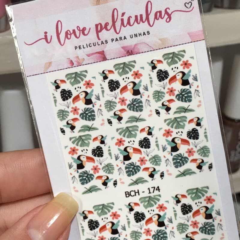 Película de unha cartela com 12 adesivos BCH- 174  Adesivos,películas,unhas,nails art,unhas decoradas, decoração de unhas