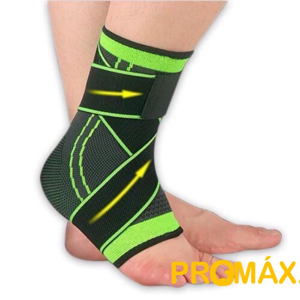 Tornozeleira Anti-Derrapante Ortopédica Ajustável Esportiva Proteção de Joelho com Strap Crossfit Verde