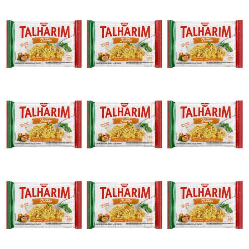 Kit Nissin Talharim Frango – 9 Pacotes de Macarrão Instantâneo miojo lamen
