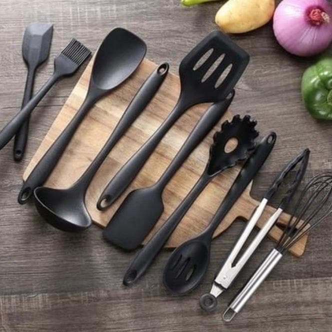 Conjunto Kit De Utensílios De Cozinha 10 Peças Silicone