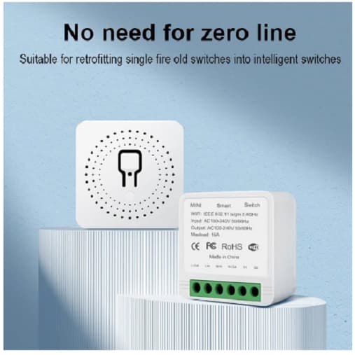 Tuya 16A mini interruptor de 2 vias interruptores de controle wifi duplo-modo inteligente disjuntor funciona com alexa