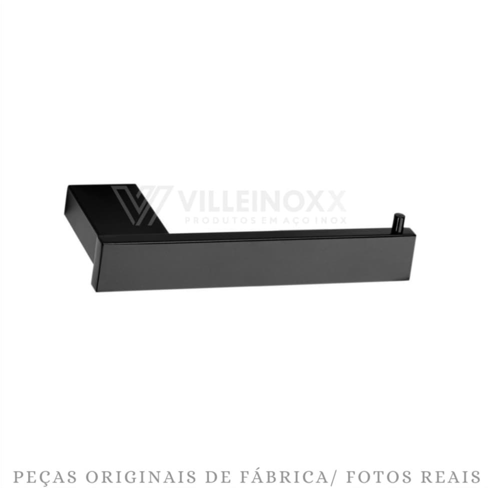 PORTA PAPEL HIGIÊNICO INOX PRETO FOSCO