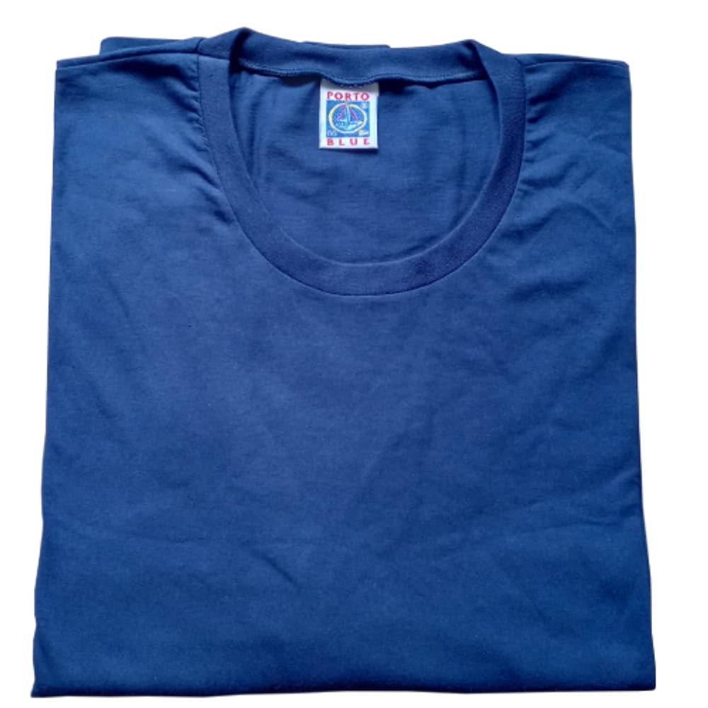 Camiseta Azul Marinho Masculina Algodão  30.1 uniforme Lisa Sem Logo Básica Premium