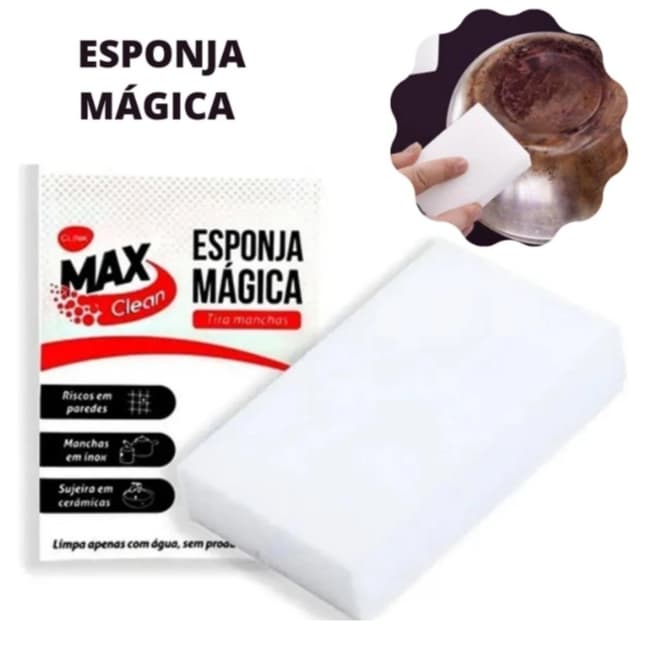 Esponja Mágica Lava Louça Bloco Limpeza Pesada Espuma Melamina Well Clean 1 peças Ou Kit 3 Unidades 10x7x3Cm