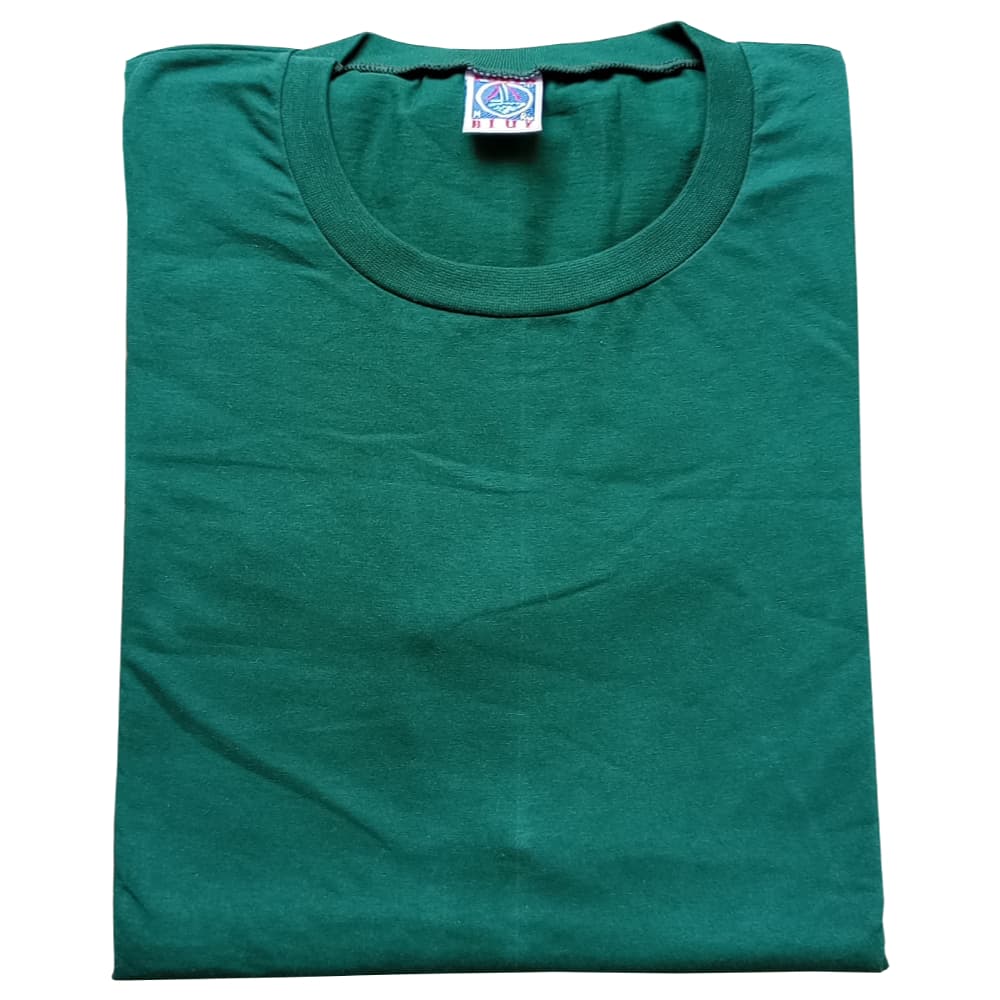 Camiseta de Algodão Masculina Verde Básica Lisa Manga Curta
