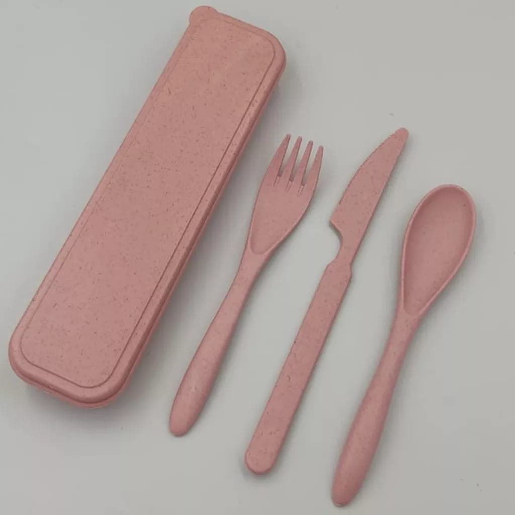 Kit Talheres Rose com 4 peças Fibra de trigo