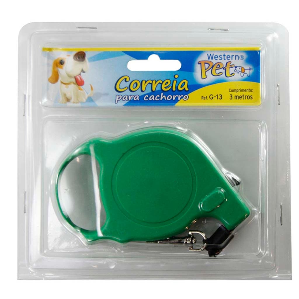 Guia Correia Automática 3 Metros Para Cachorro / GATOS - VERMELHA