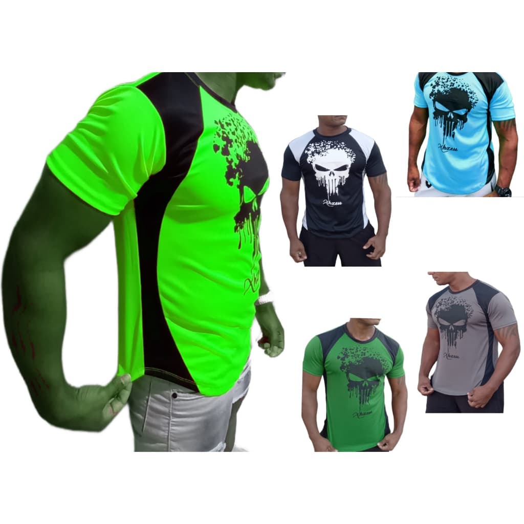 Kit 5 Camisetas Dry Fit Masculina Xhzeu Longline Academia Treino