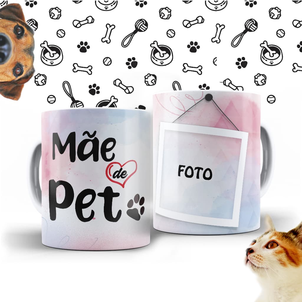 Caneca personalizada Mãe de pet com foto