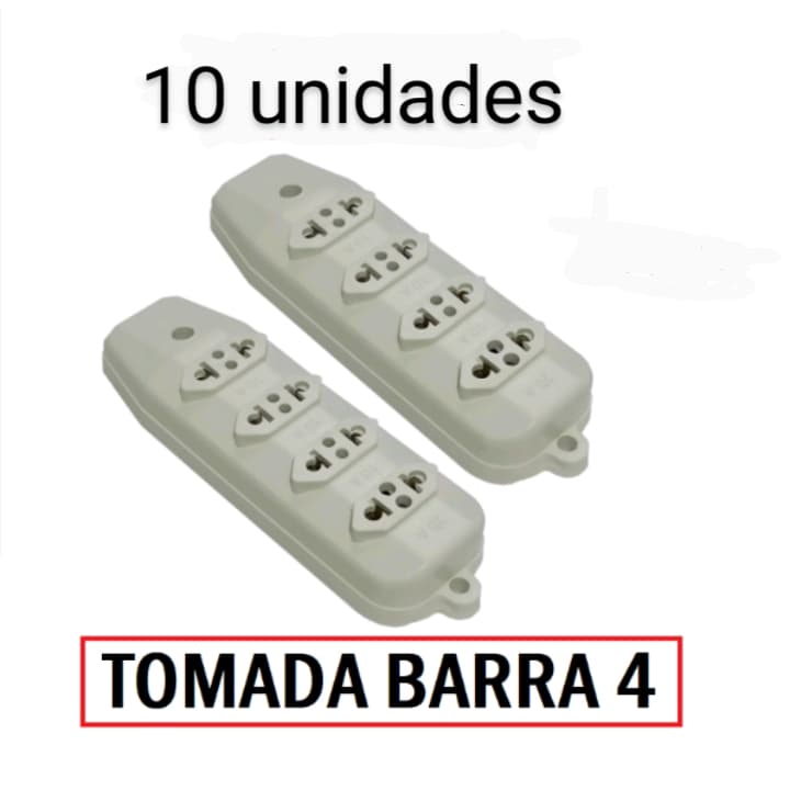 KIT 10 TOMADA BARRA 4 ENTRADAS 10/20A REGUA 4 TOMADAS