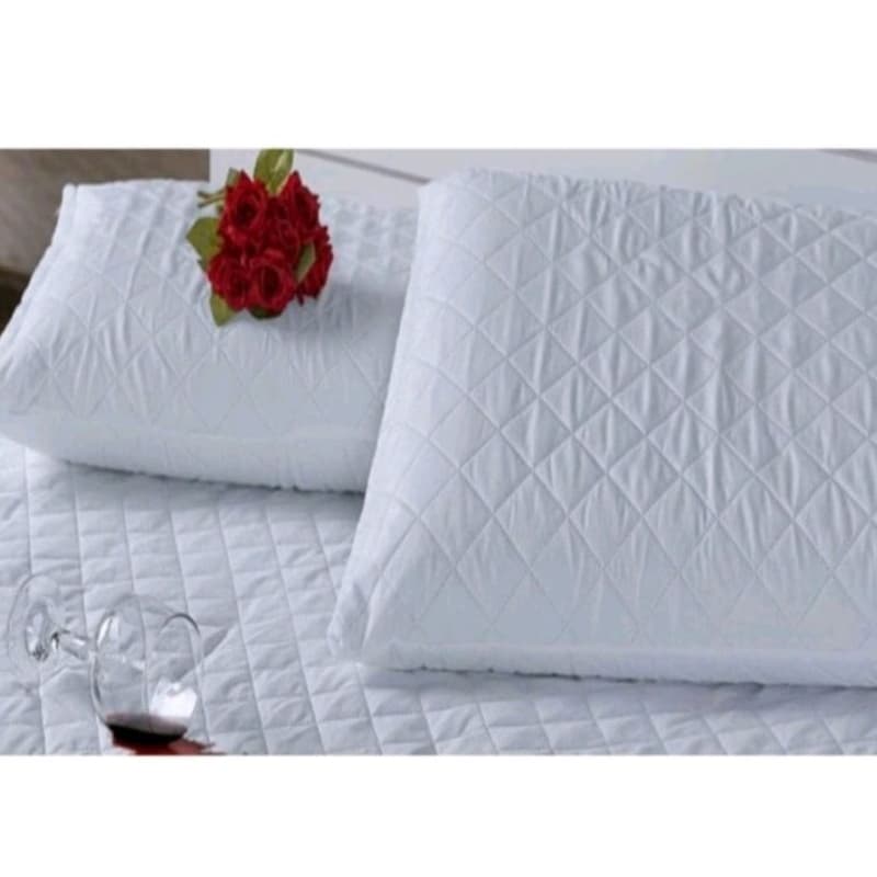 Kit C/2 Capas Protetoras para Travesseiro Impermeável Matelado Com Ziper Cores Lisas