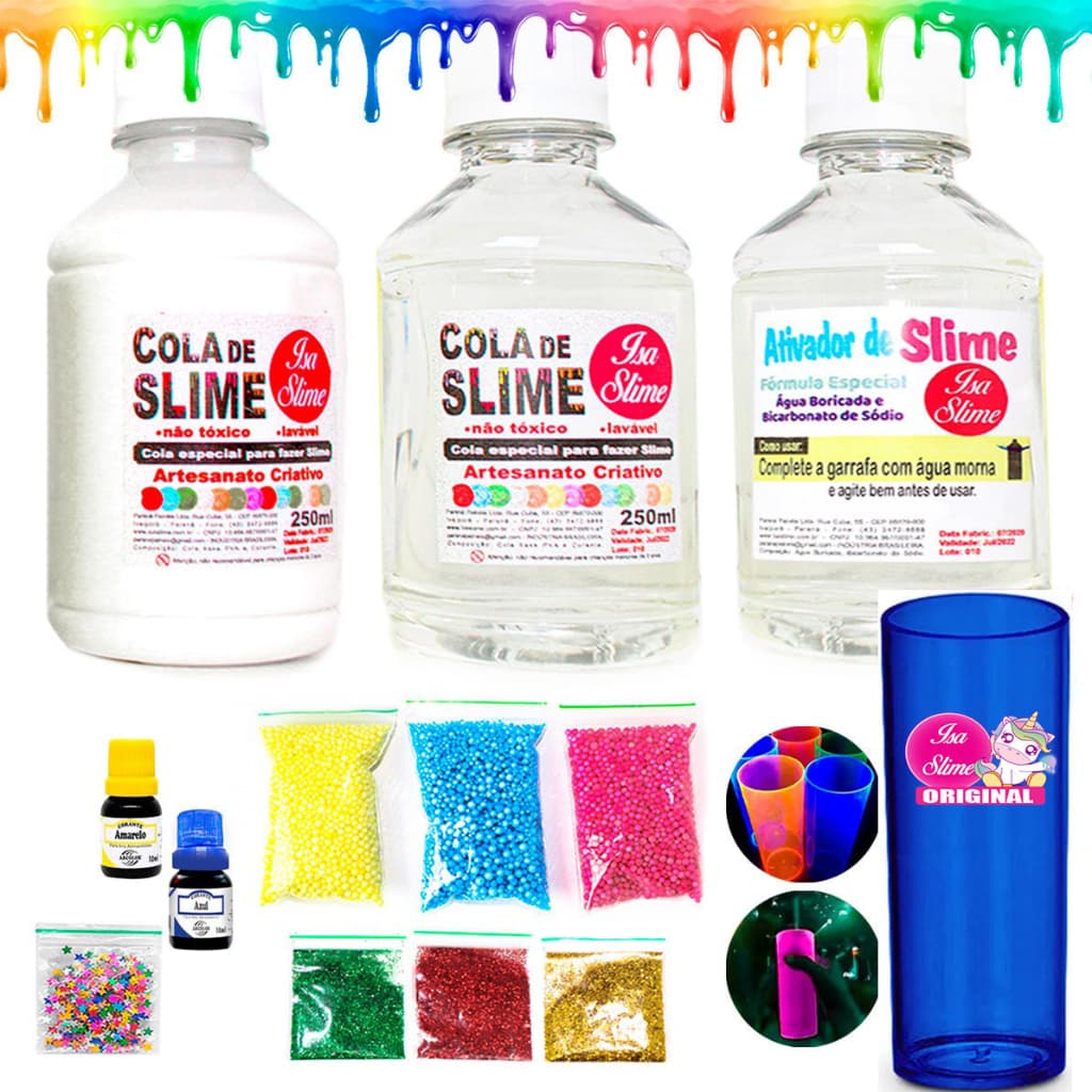 Kit Para Fazer Slime Copo Drink Isa Slime