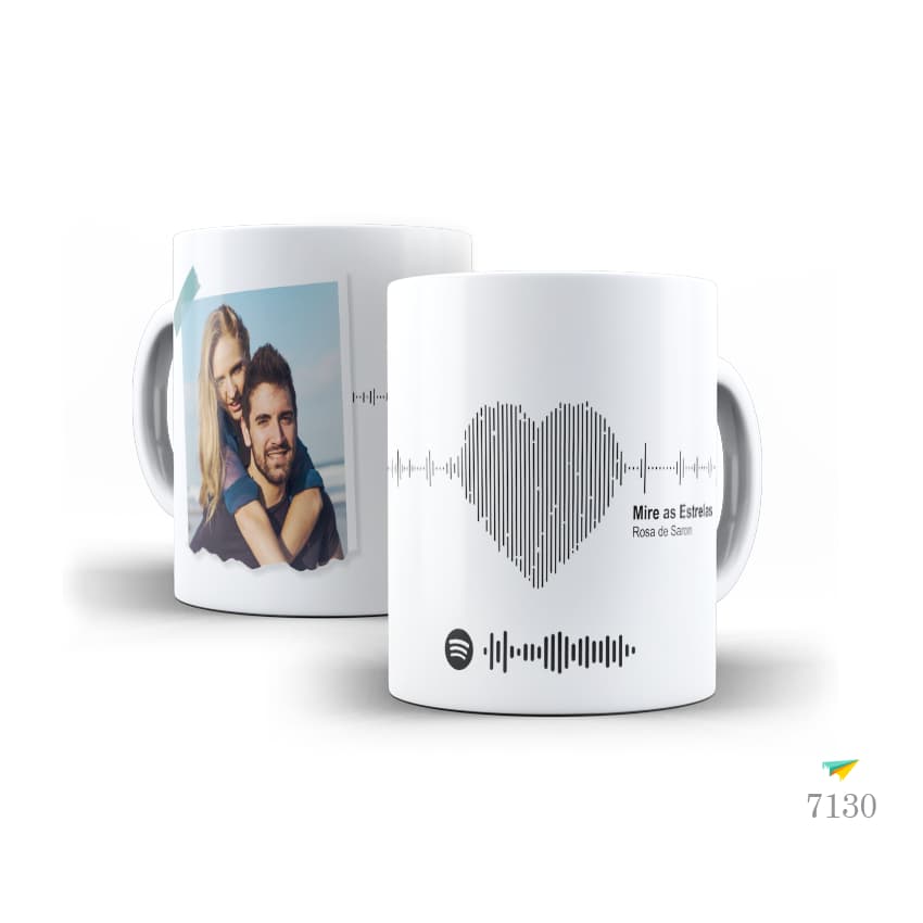 Caneca DIA DOS NAMORADOS com foto e musica/canecas personalizada/Spotify/varios modelos