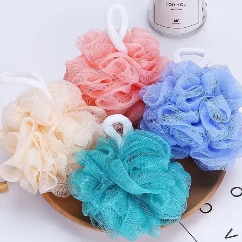 Esponja Bucha Flor para Banho em De Nylon Buchas Com cordão WellMix De Banheiro
