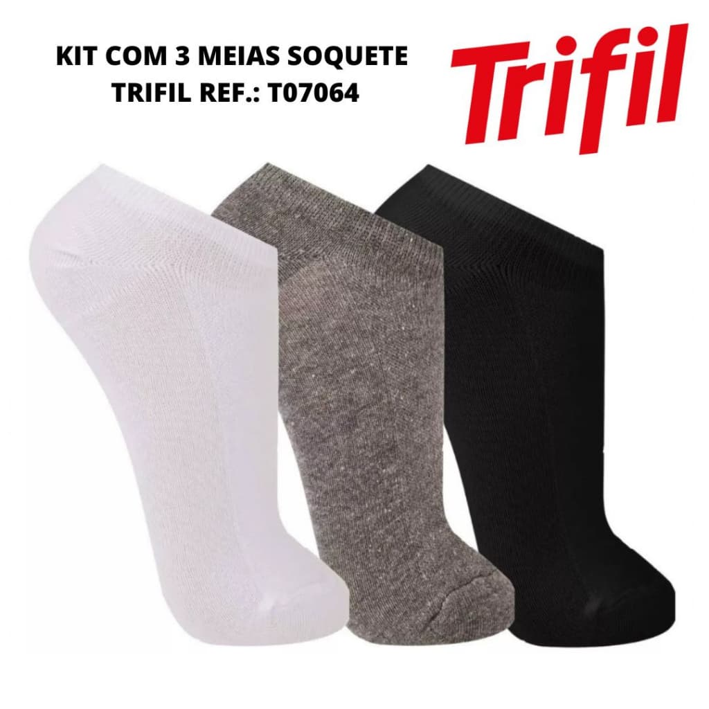 Kit c/ 3 meia Trifil soquete invisível algodão sport Ref.: 7064