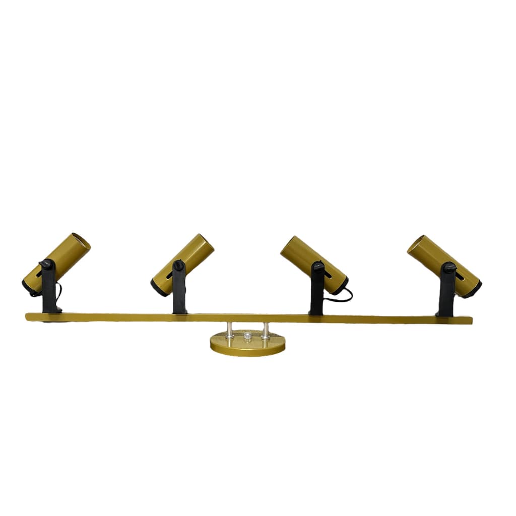 Trilho Spot Tubinho 4 lampadas Dourado(Canopla e trilho Dourado)