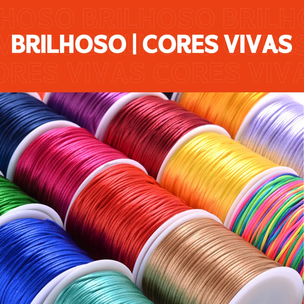 Cordão Rabo de Rato 1mm | 100m de Fio de Seda Resistente e Macio | Diversas Cores para Artes