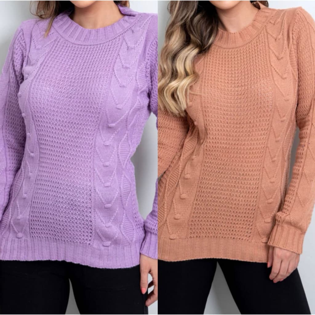 Blusa tricot/trico manga longa Coleção 2023