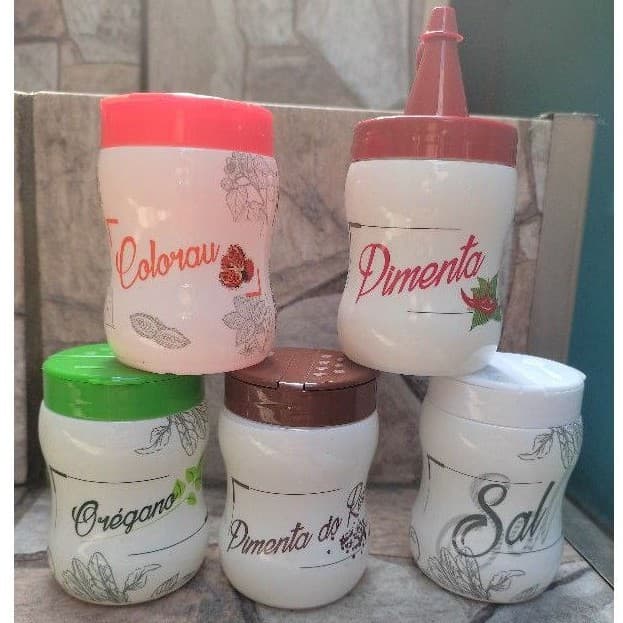 Potes plasticos para tempero / pote para condimento/ Porta tempero
