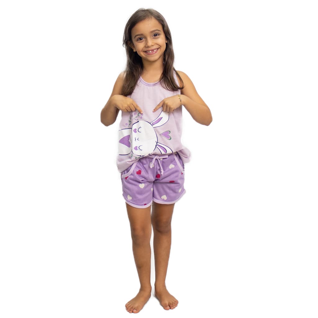 KIT 3 Pijama Infantil Feminino Verão