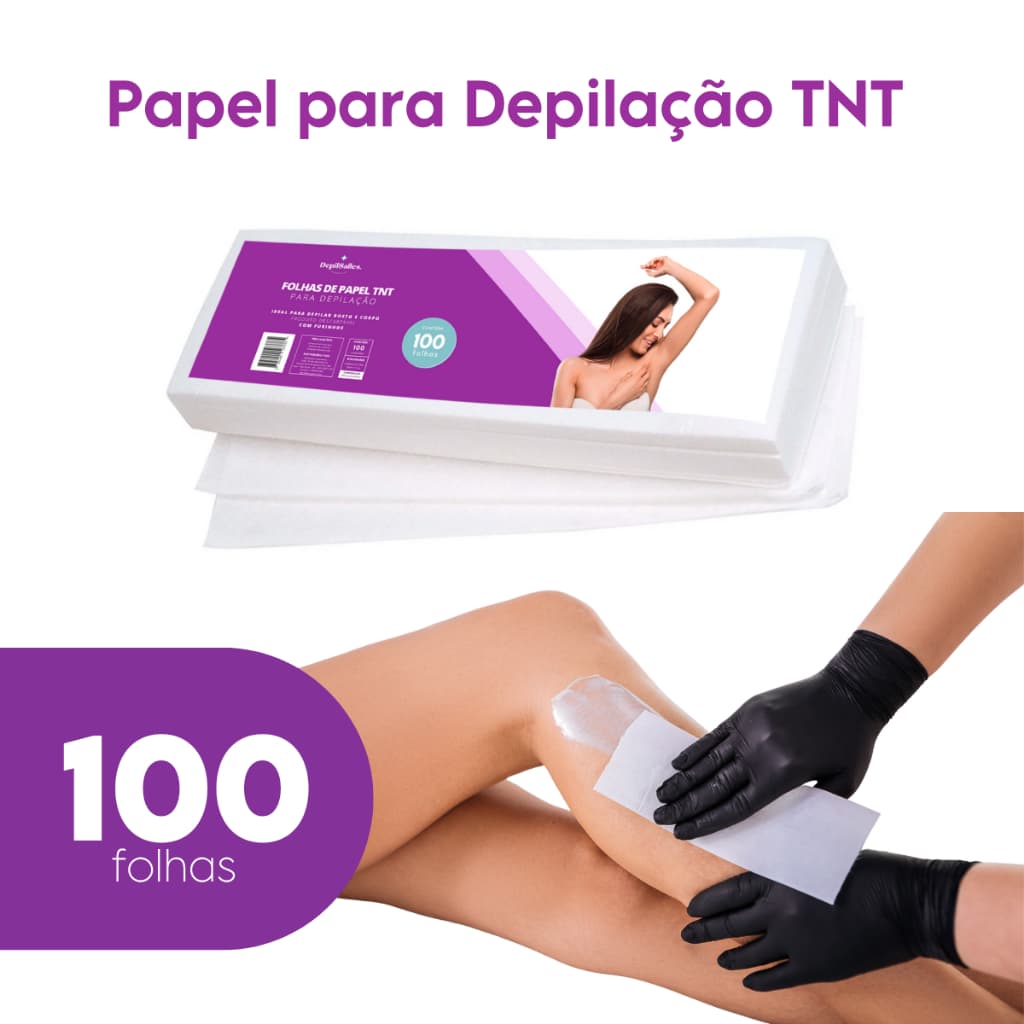 Papel Lenço Para Cera Depilação TNT DepilSalles - 100 Folhas