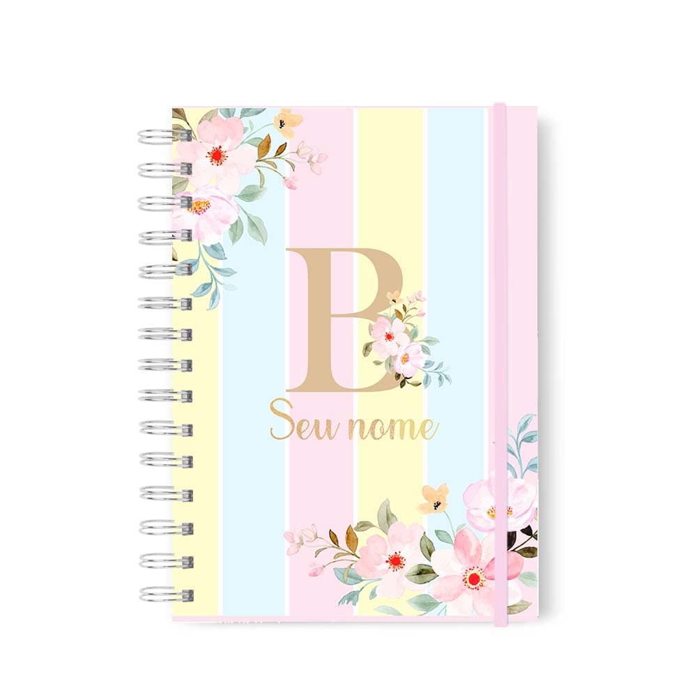Caderno personalizado alfabeto com nome Capa Dura A5 Com Elástico