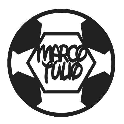 centro de mesa bola de futebol personalizado com nome