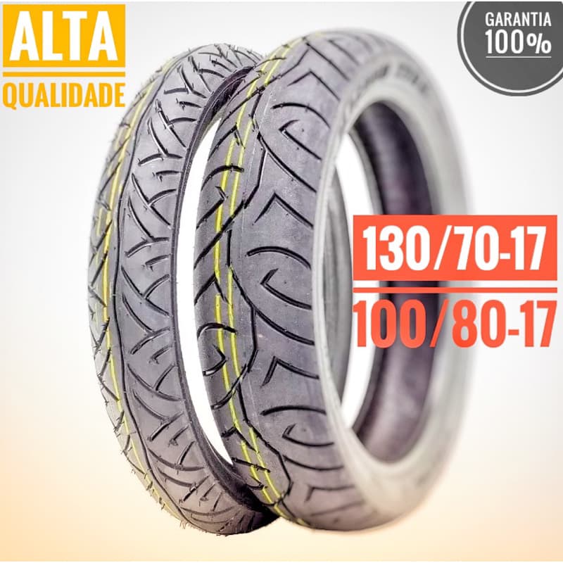 Par Pneu 130/70-17 100/80-17 Twister Fazer 250 CB 300 CB300 Ninja Comet Dianteiro e Traseiro  Ecológico GL