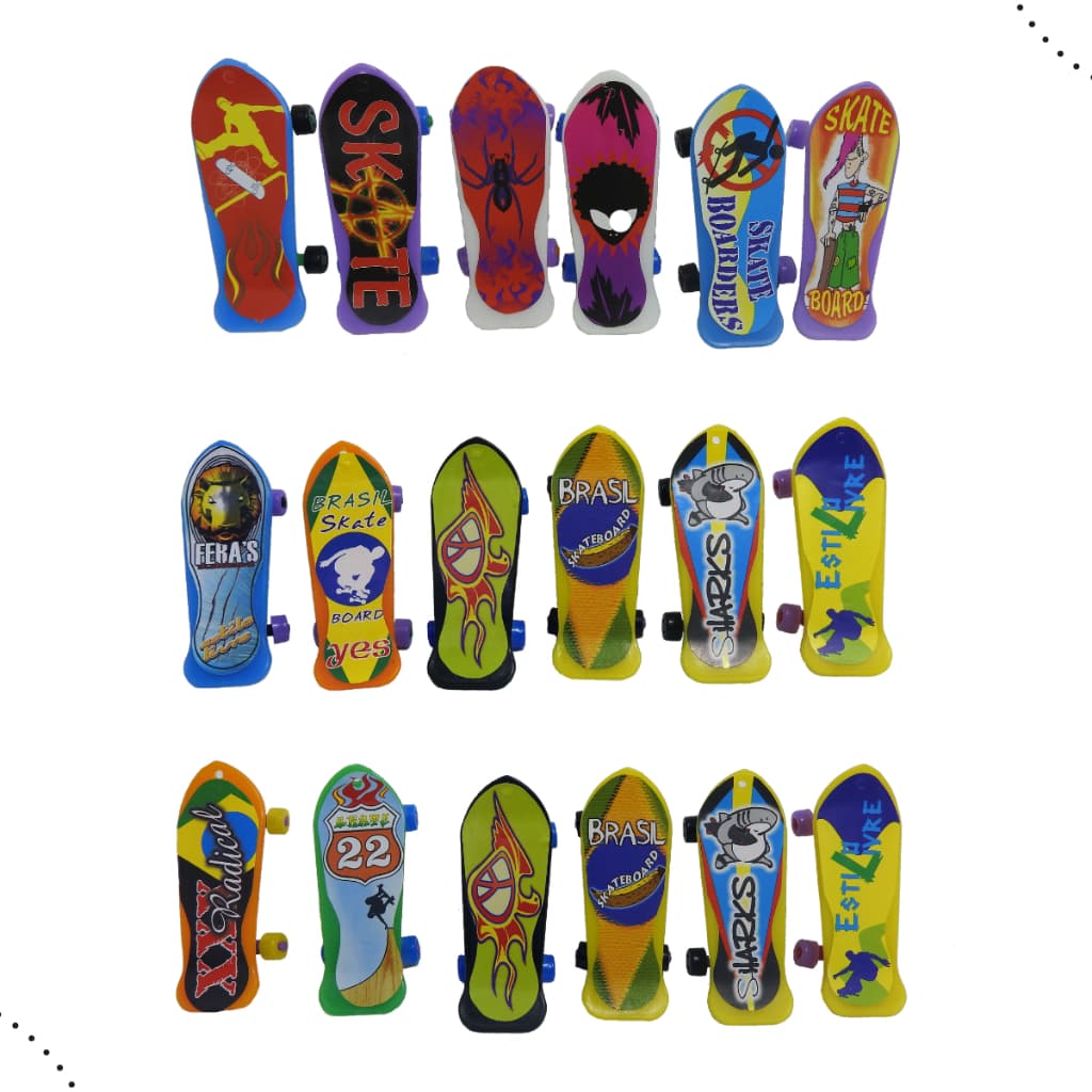 10 Mini Skates fingerboard Manobra Briquedos Infantil Criança Sacolinha Surpresa Aniversario Radical