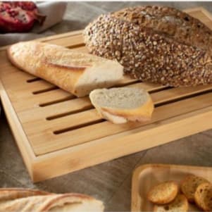 Tabua Migalheira De Bambu 37x22 Cm Para Cortar Pão Pega Farelo Bambu Yoi