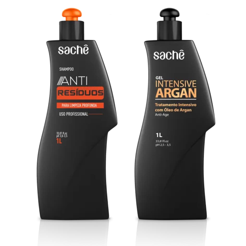 Kit Gel Tratamento Intensivo Óleo Argan Sachê 1000ml+1000ml