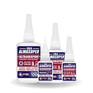 Adesivo Cola Instantânea 20g/50g/100g Alma Super (Tipo TekBond, Super Bonder)