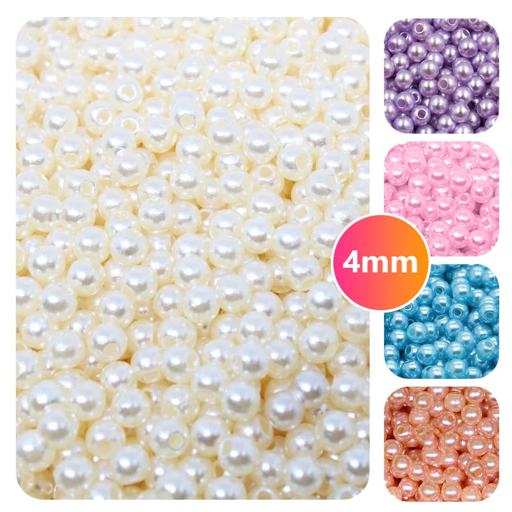 Miçanga / Perola Inteira 4mm com furo (20g/500 unidades)