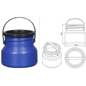 Vasilhame para transporte de leite 2 litros   Cor: Azul Bombona leiteira Injesul