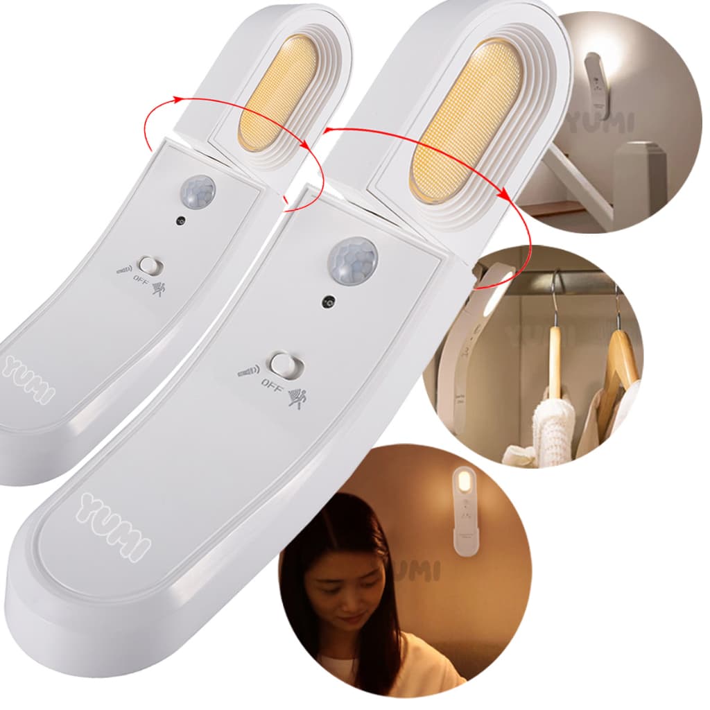 Kit 2 Lâmpada Luminária Led Com Sensor Presença Movimentos Branco Quente Spot 360º Regulável
