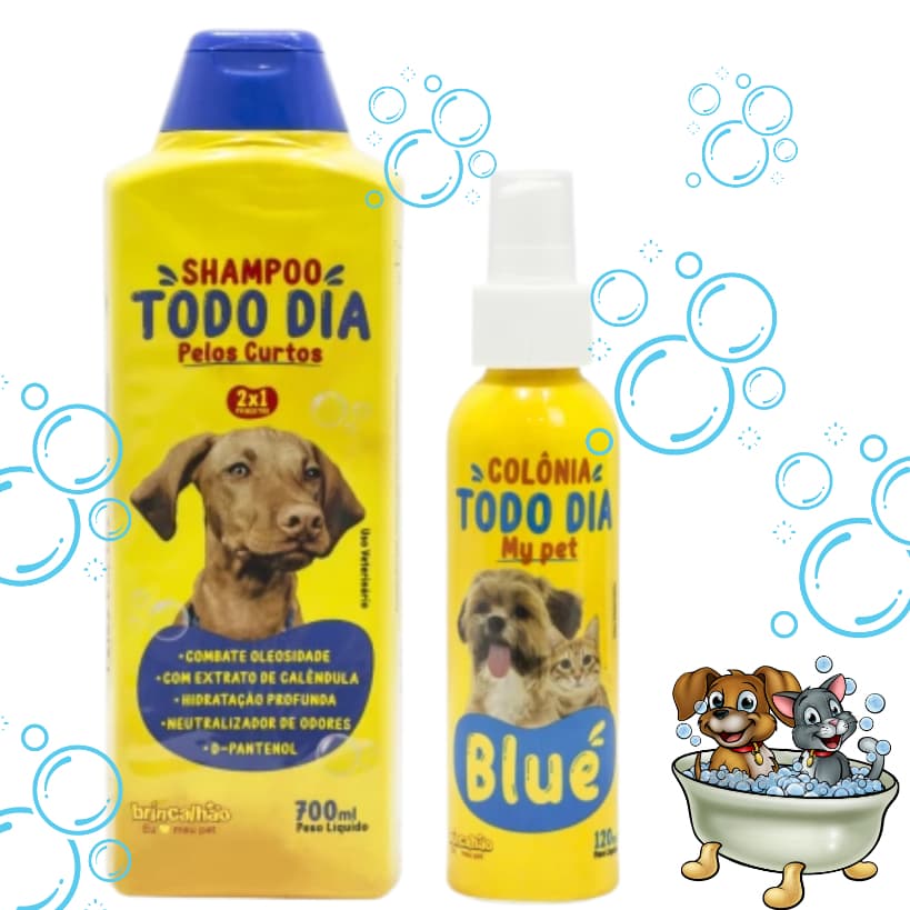 Kit Shampoo Condicionador + Perfume para Cachorro e Gato