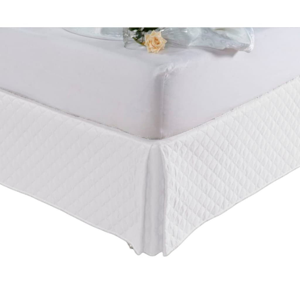Saia Box Viúva Matelada Solteirão King 98 Cm Branca